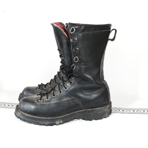 Black Leather Combat Boots main image 5